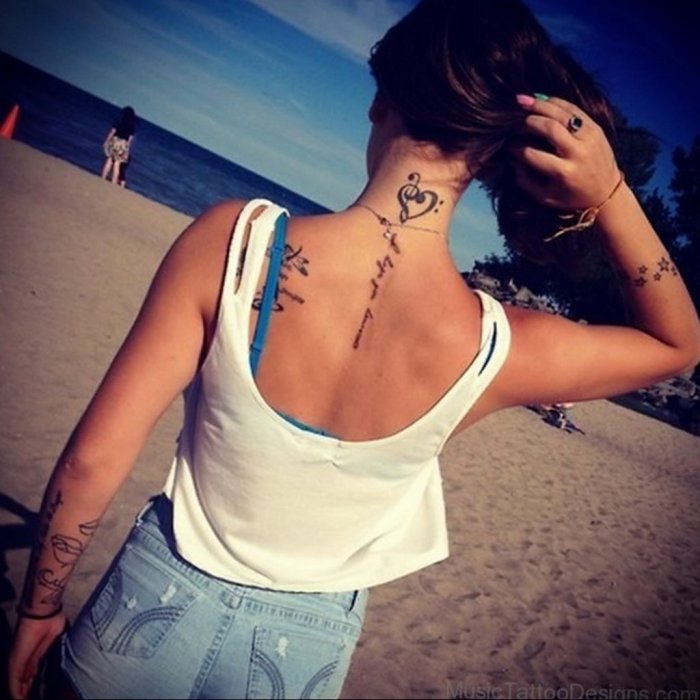 Тату на затылке женские