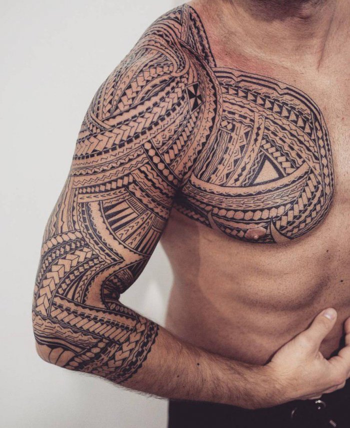 Тату полинезийский трайбл
