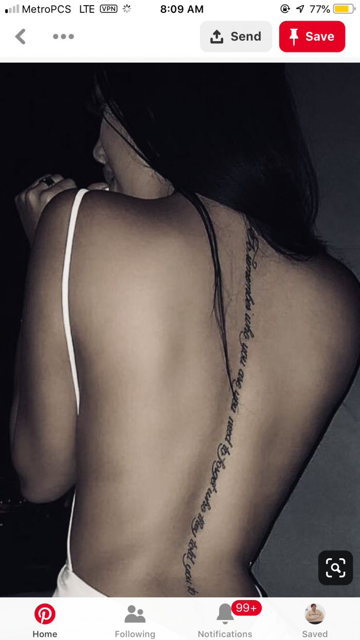 Тату по позвоночнику для девушек