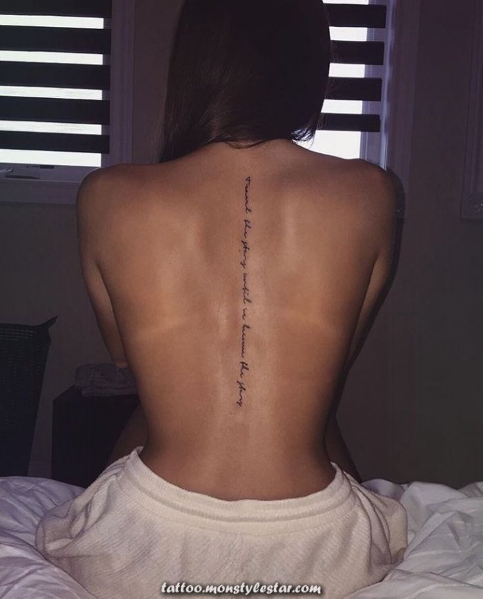 Тату на спине вдоль позвоночника женские