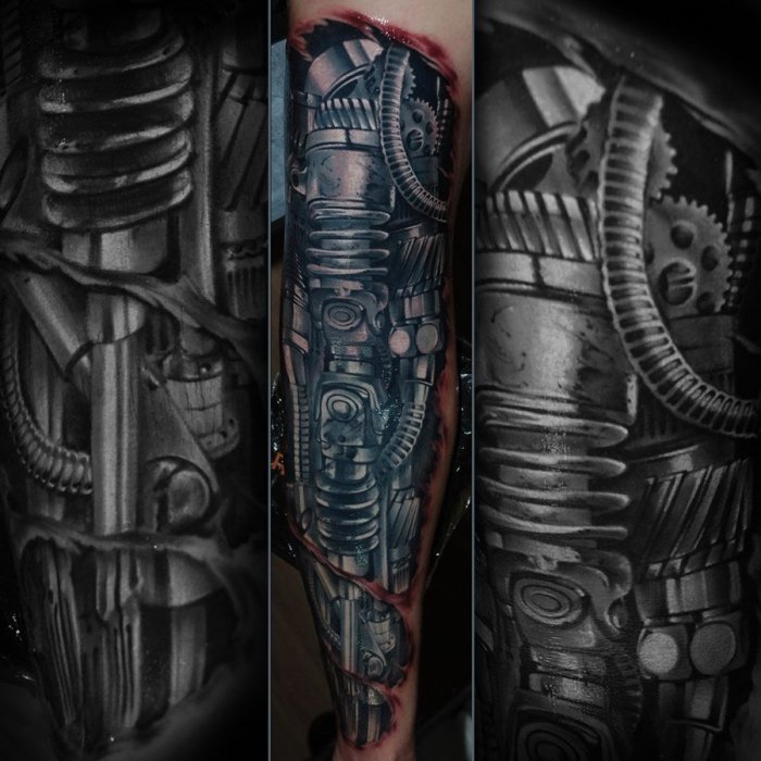 Биомеханическая рука тату