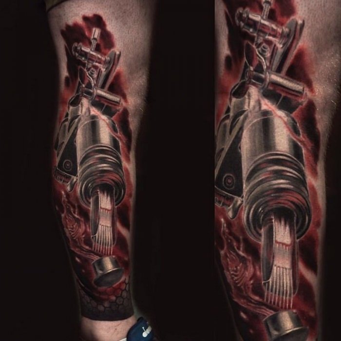 Биомеханический рукав тату