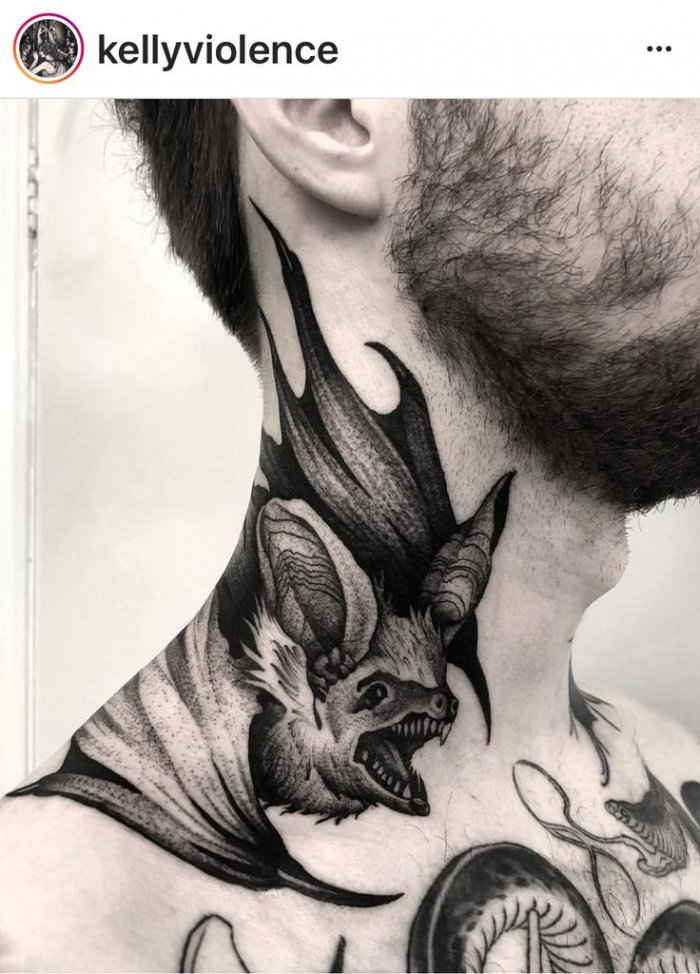 Тату на шее мужские эскизы