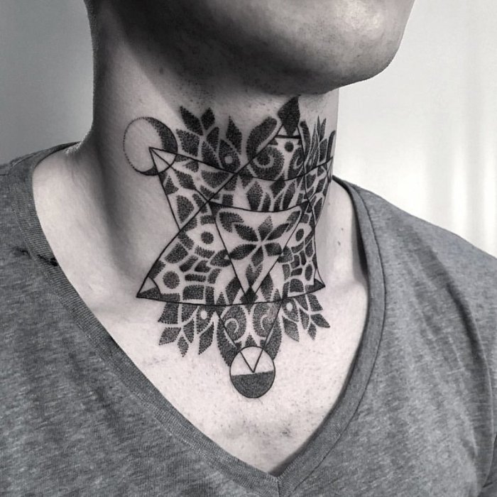 Татуировки на шее для мужчин
