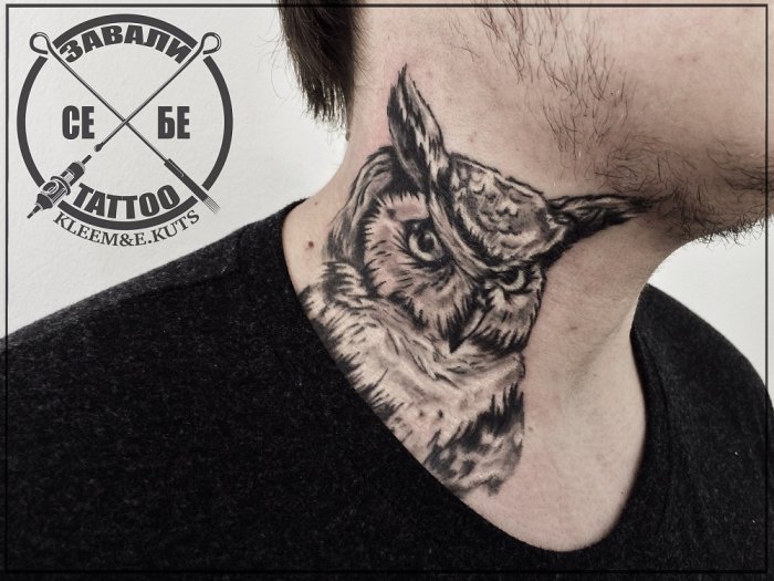 Красивые тату на шее мужские