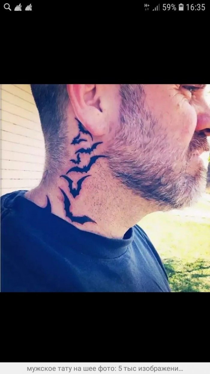 Тату на шее мужские с боку