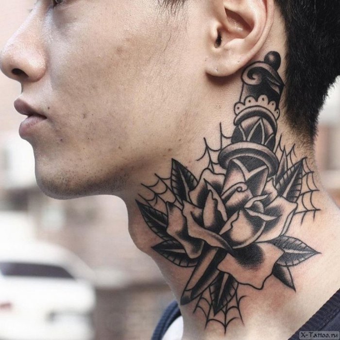 Тату на шее