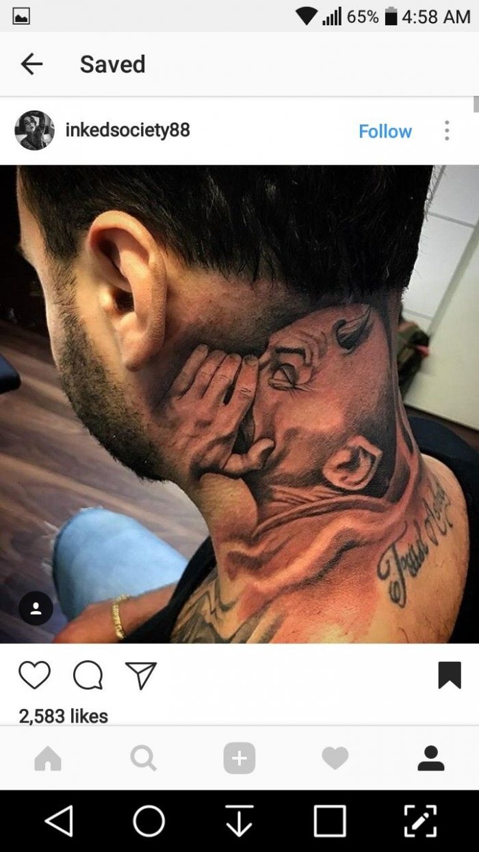 Татуировки на шее мужские