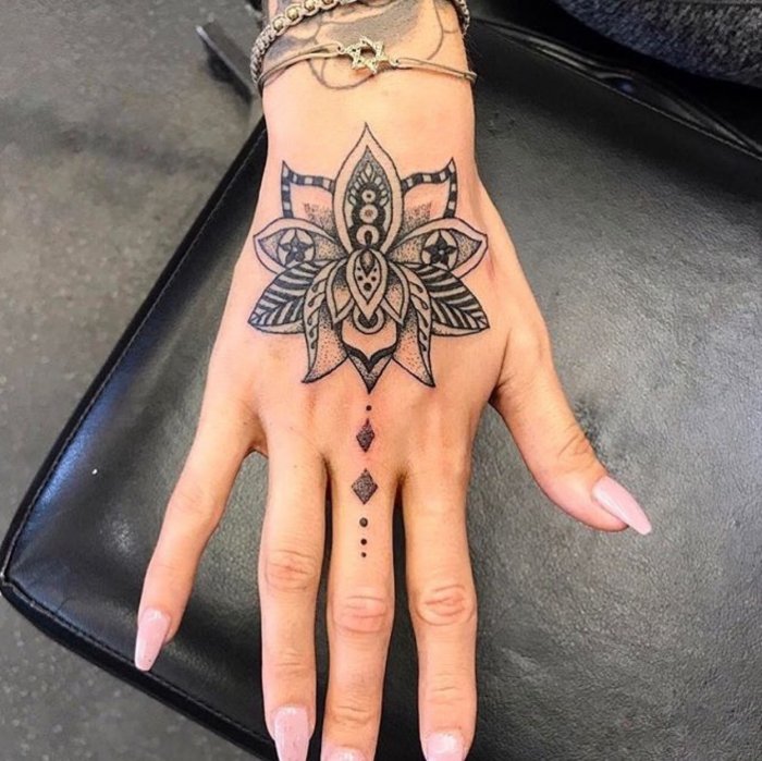 Мандала на кисти руки