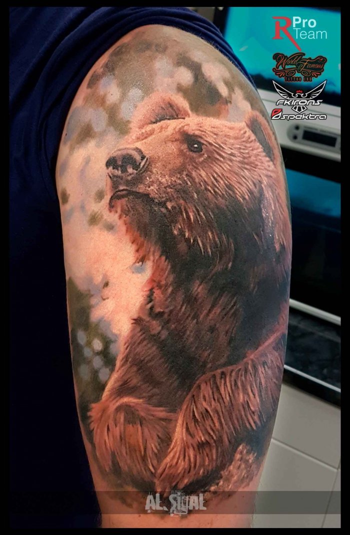 Тату мужские медведь