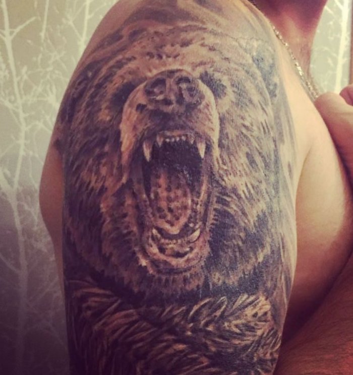 Красивые тату для мужчин медведь