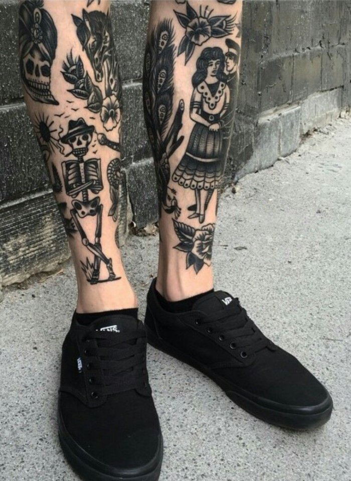 Тату на икре мужские