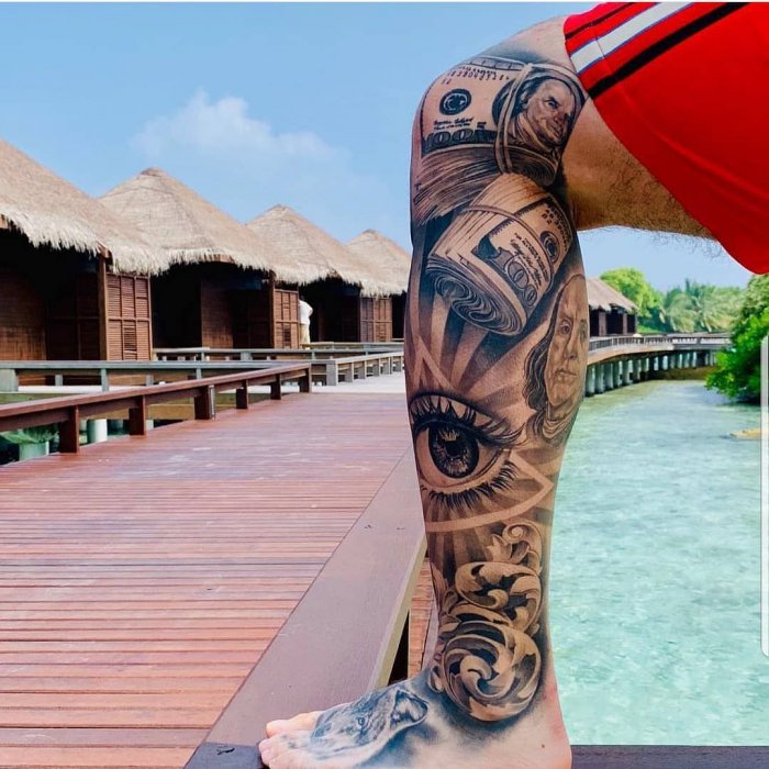 Тату на икре мужские