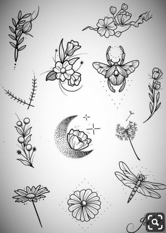 Эскизы маленьких т тату