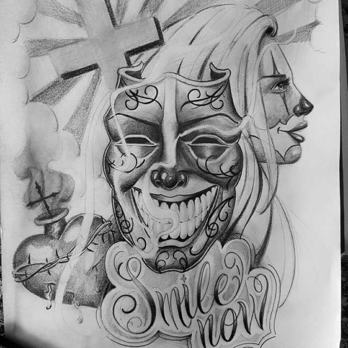 Тату в стиле Чикано эскизы