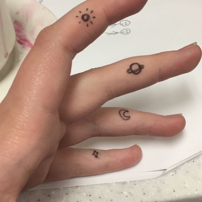 Рисунки на руках ручкой