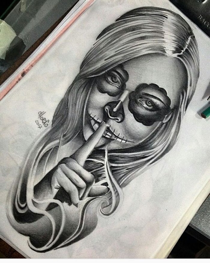 Стиль Чикано тату эскизы рукав