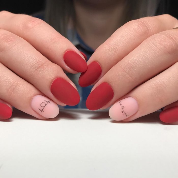 Маникюр на день влюбленных
