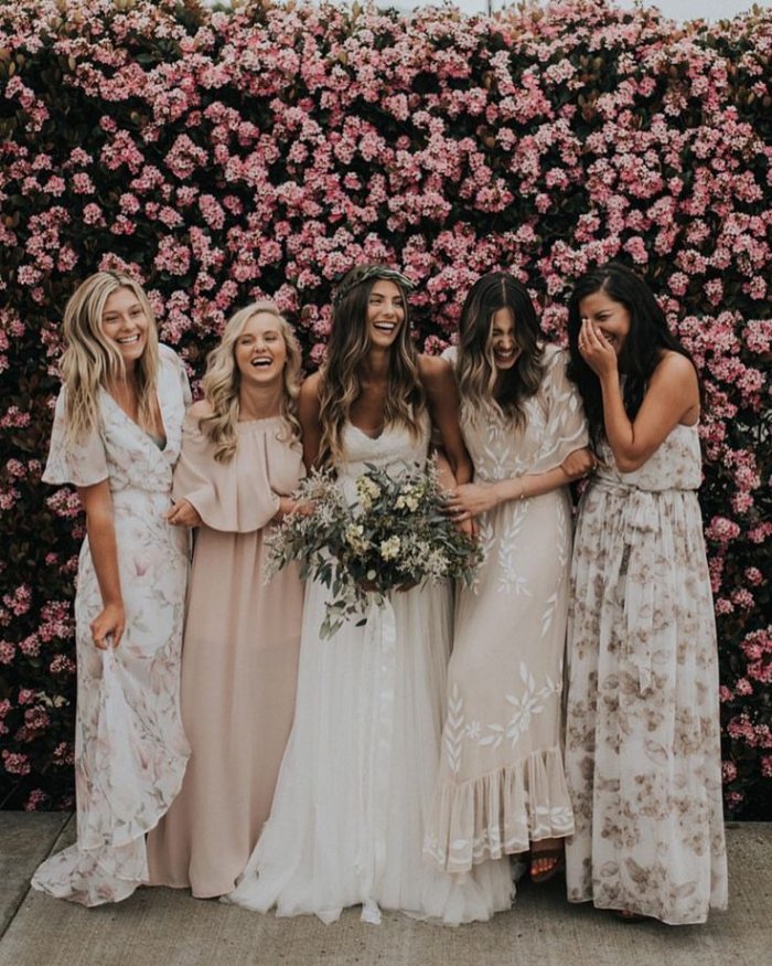 Длинные платья для подружек невесты