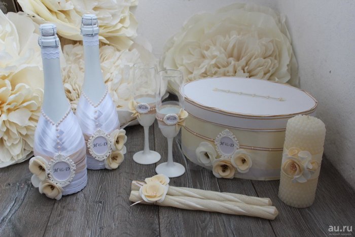 Бокалы для молодоженов в синем цвете