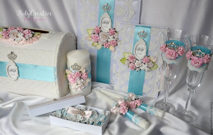 Набор для свадьбы в сиреневом цвете