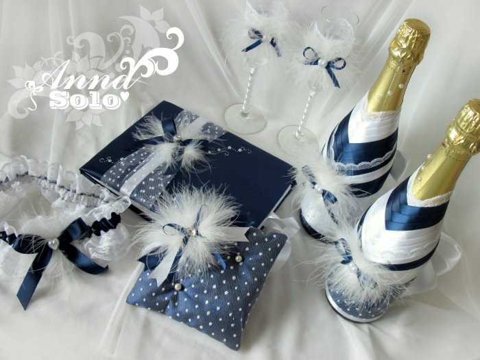 Бокалы на свадьбу синие