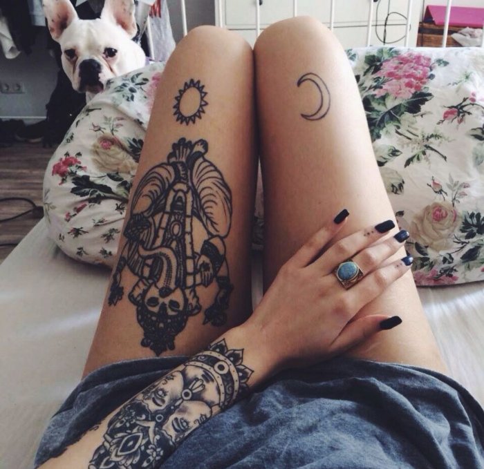 Тату Лотос на руке для девушек