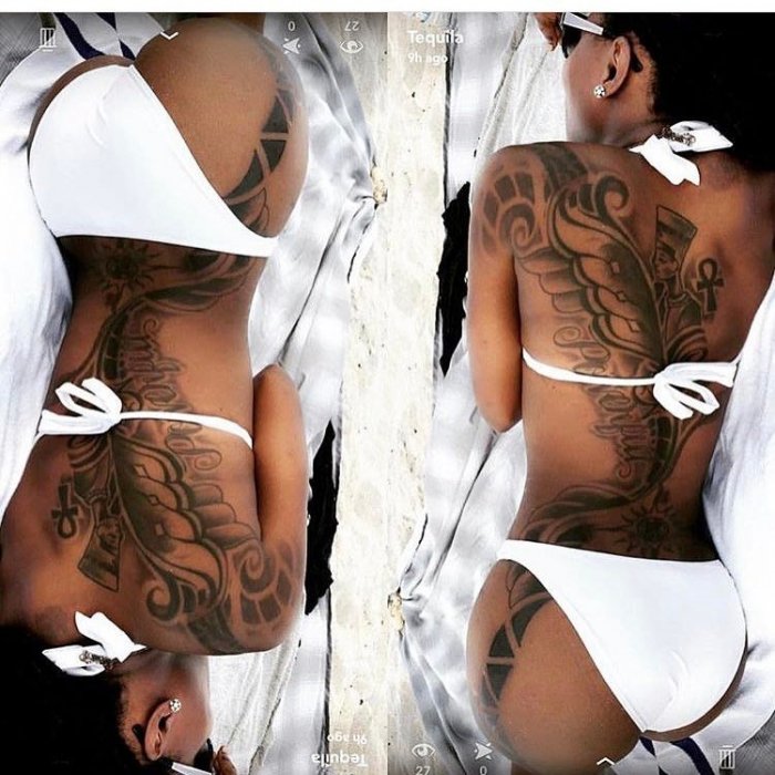 Тату на боку у женщин