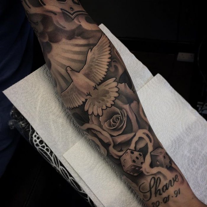 Тату от кисти до локтя