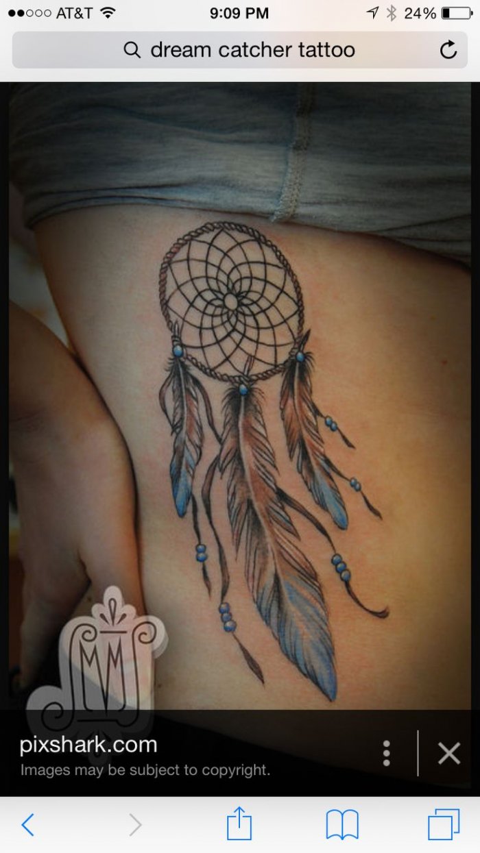 Тату Ловец снов на ноге