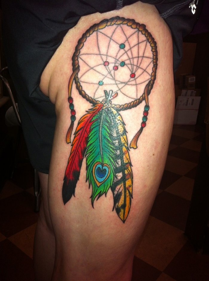 Ловец снов тату на спине