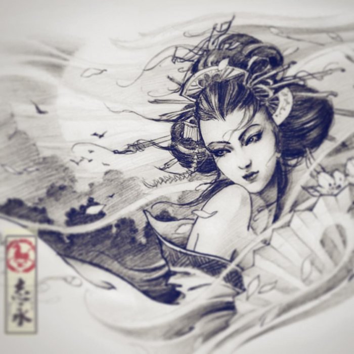 Тату якудза демон