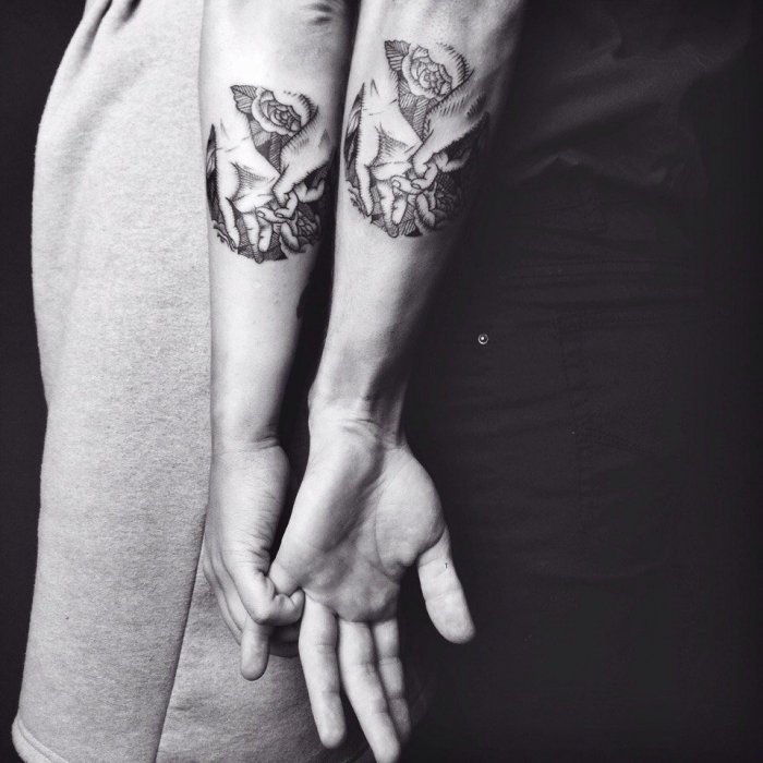 Парное тату для влюбленных