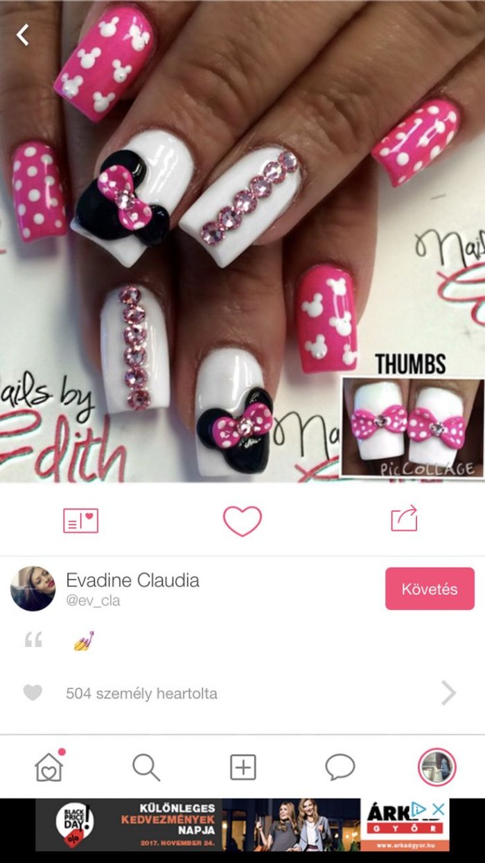 Минни Маус на ногтях