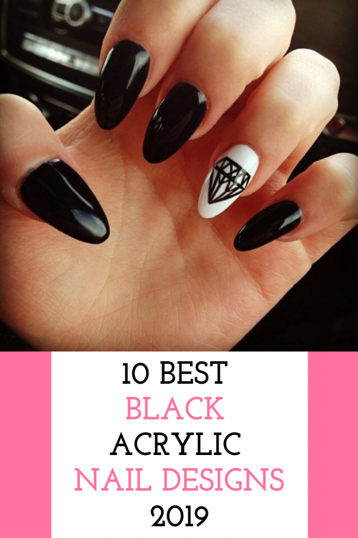 Маникюр на короткие ногти чёрный и белый