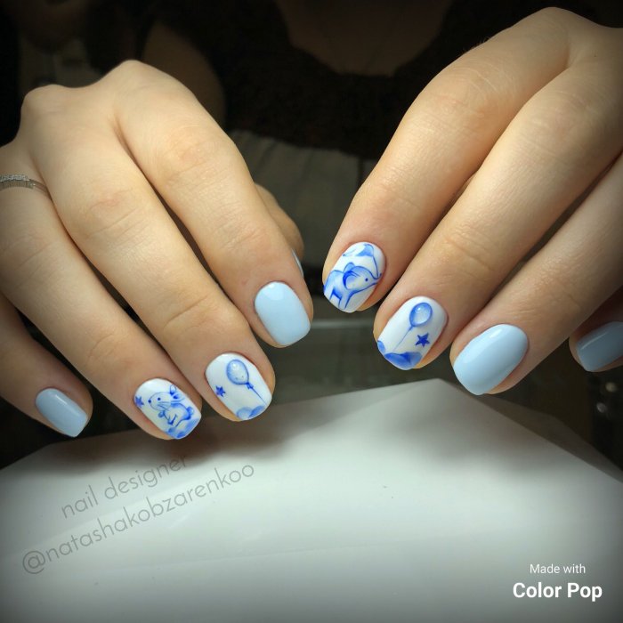 Маникюр на короткие ногти в роддом