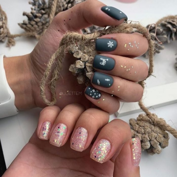 Маникюр на новый год 2021
