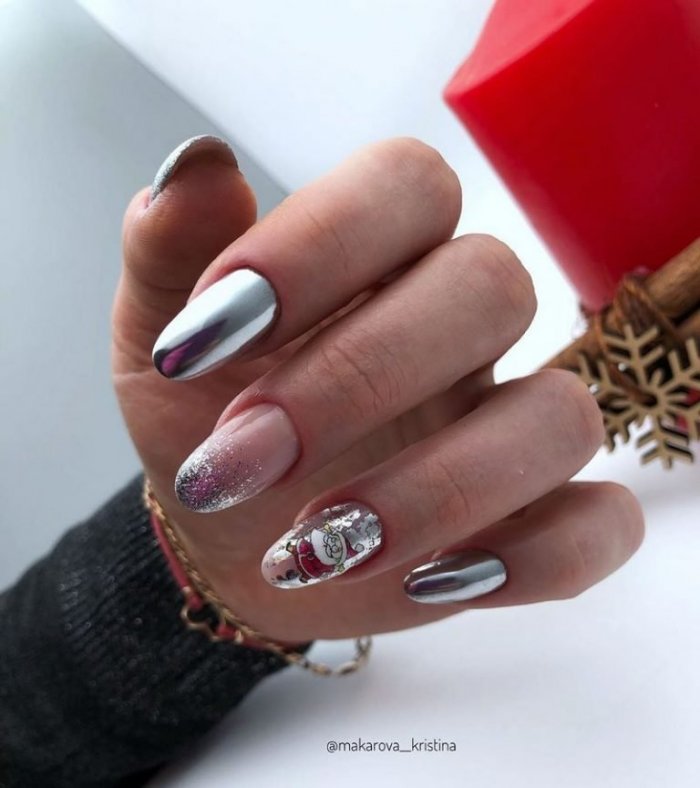 Новогодний маникюр 2021