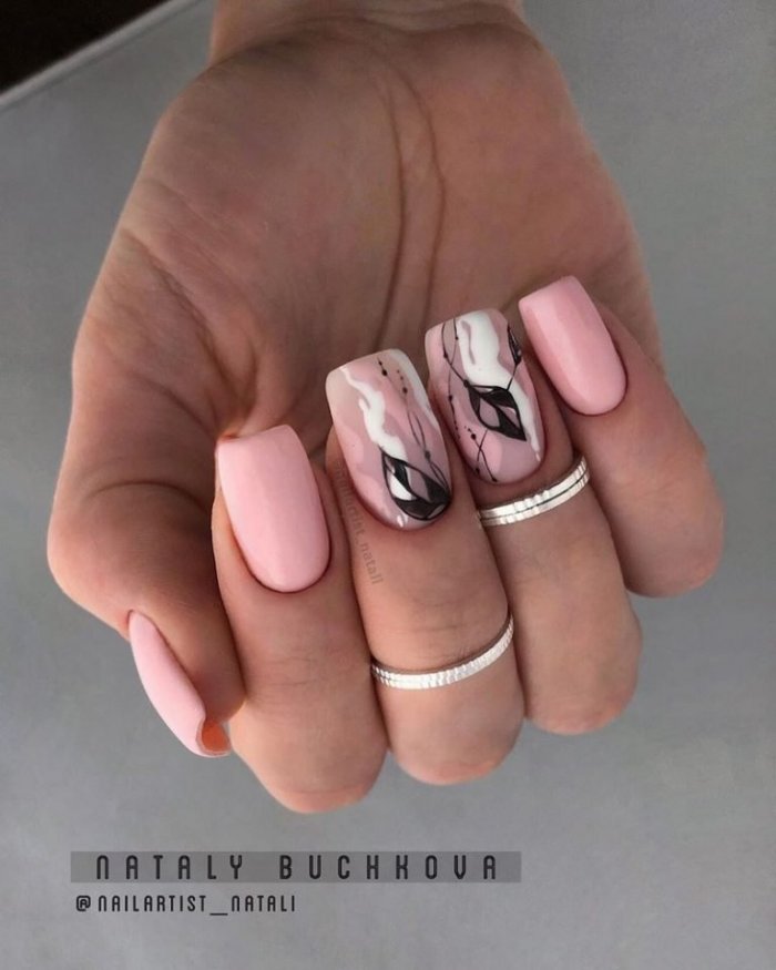 Зимний маникюр 2020 на длинные ногти