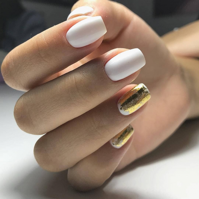 Маникюр на короткие ногти на юбилей