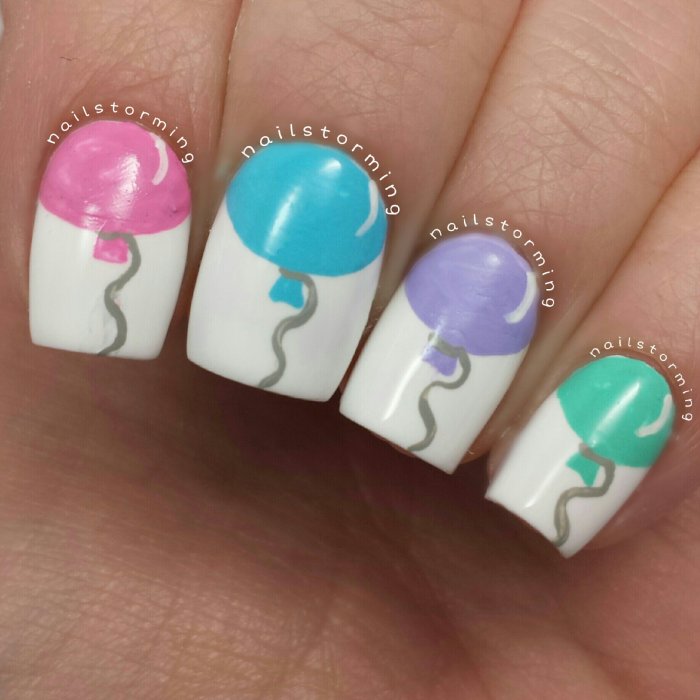 Маникюр на короткие ногти на день рождения