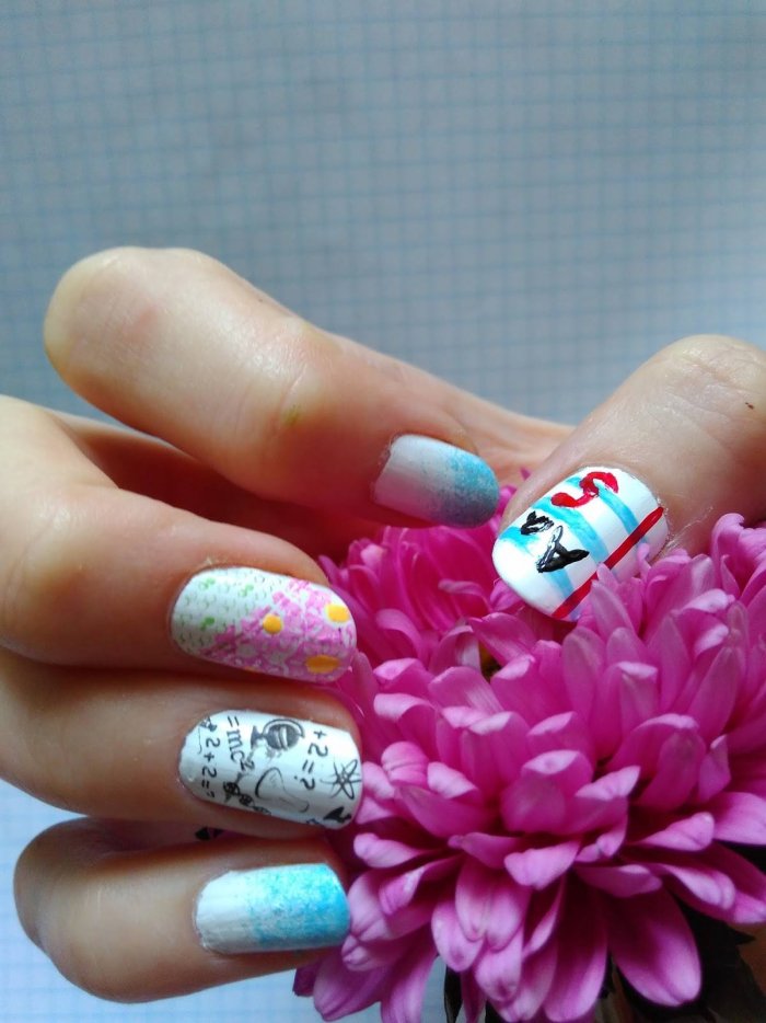 Ногти на школьную тематику