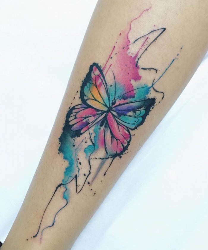 тату в стиле акварель
