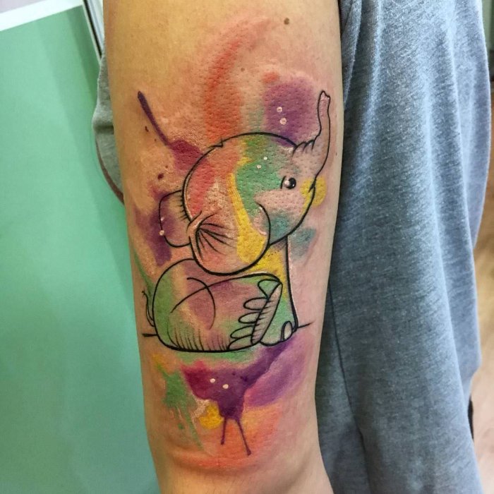 акварельные татуировки