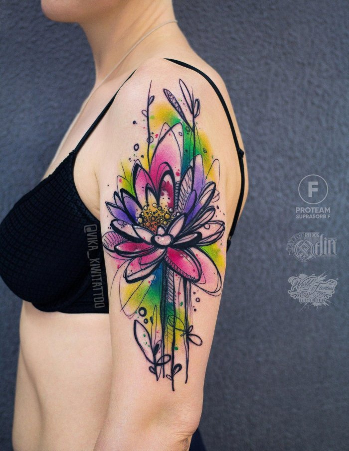 тату в стиле акварель