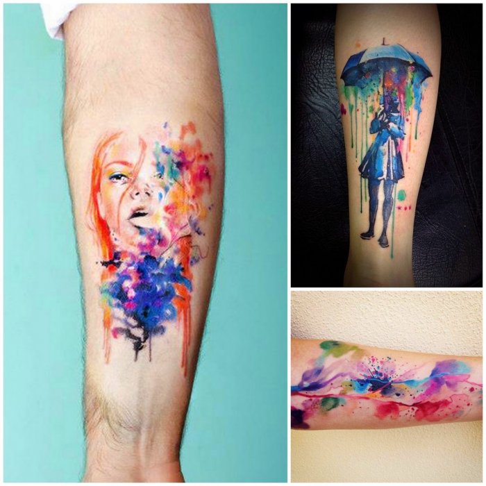 татуировки акварель