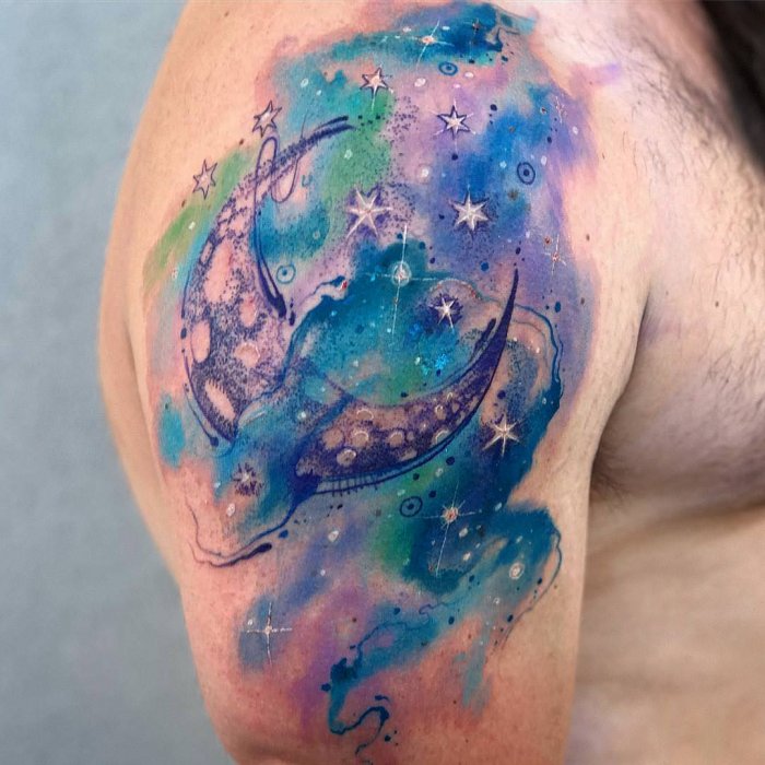 тату в стиле акварель