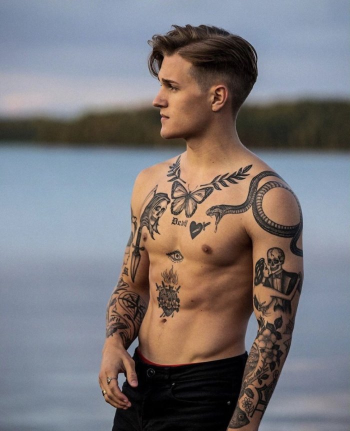 небольшие мужские татуировки