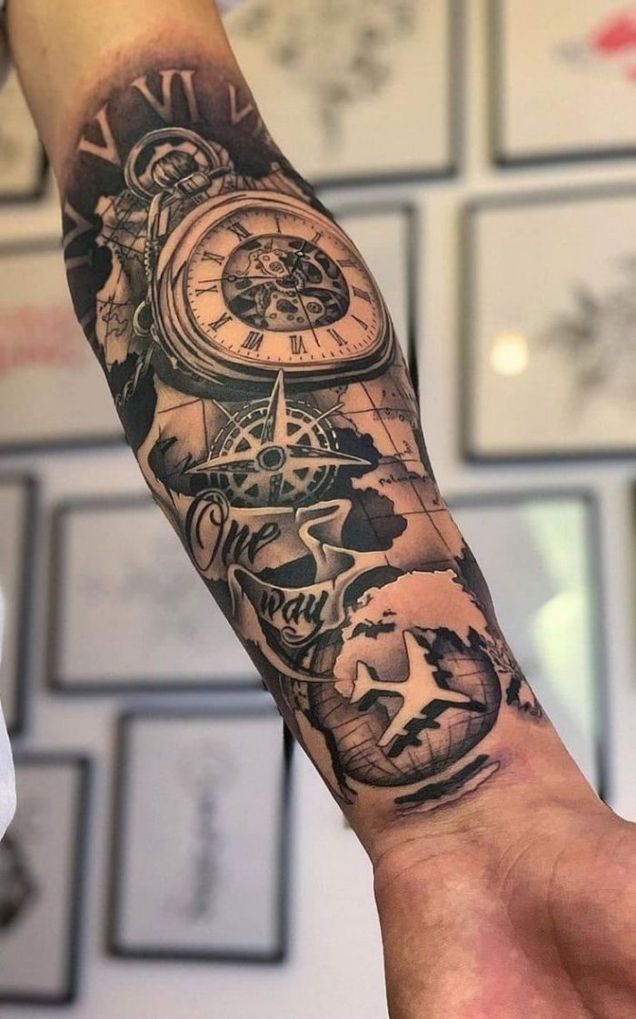 тату часы