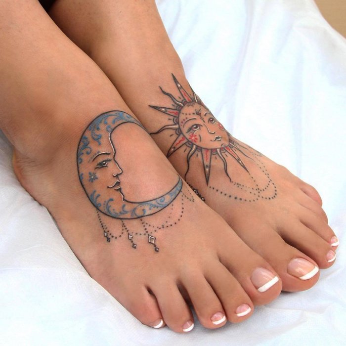 тату на ноге для девушек на щиколотке